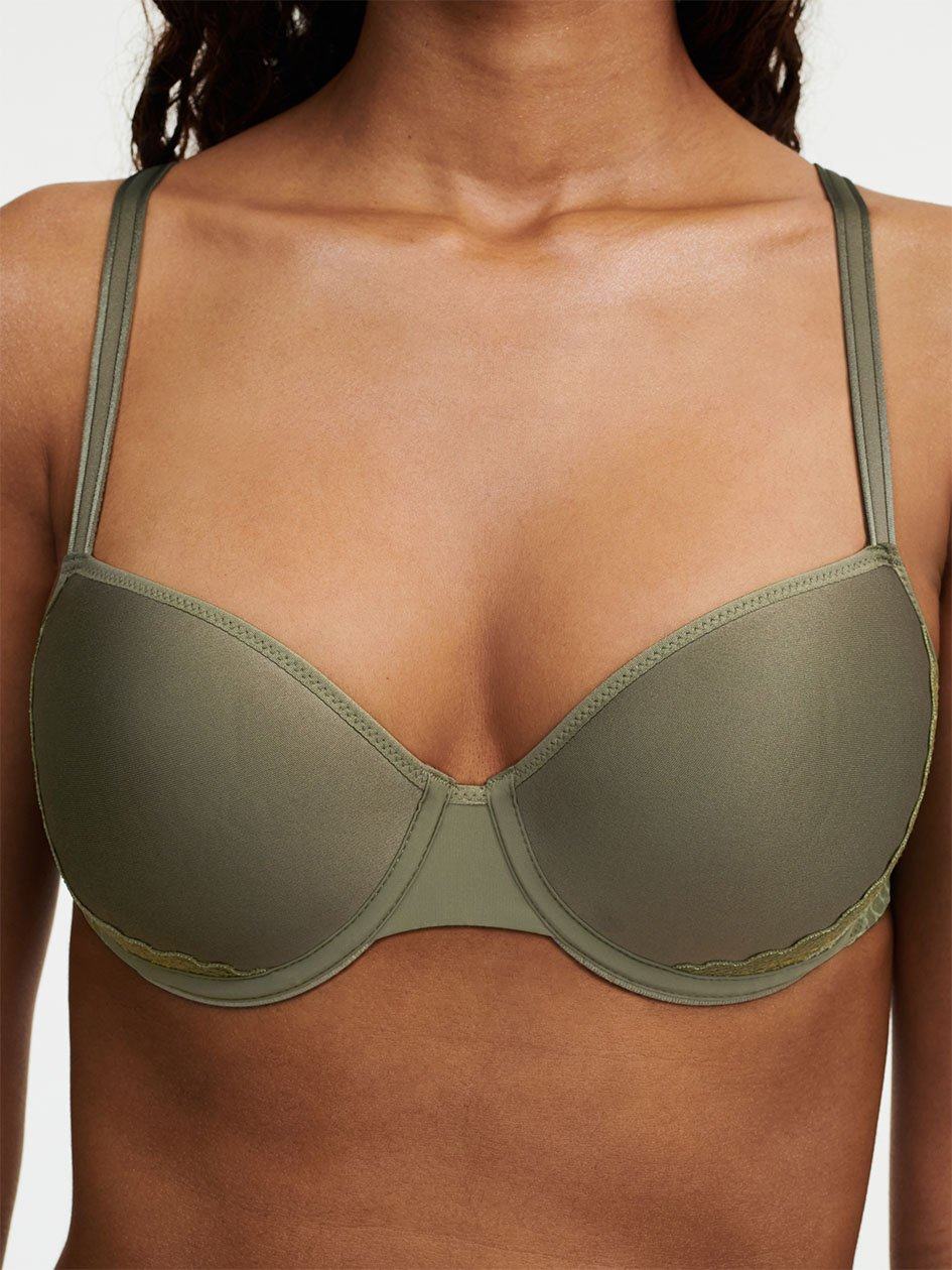 Khaki Green Chantelle Pila Demi Memory Foam Women Bras | CPZ7469VN