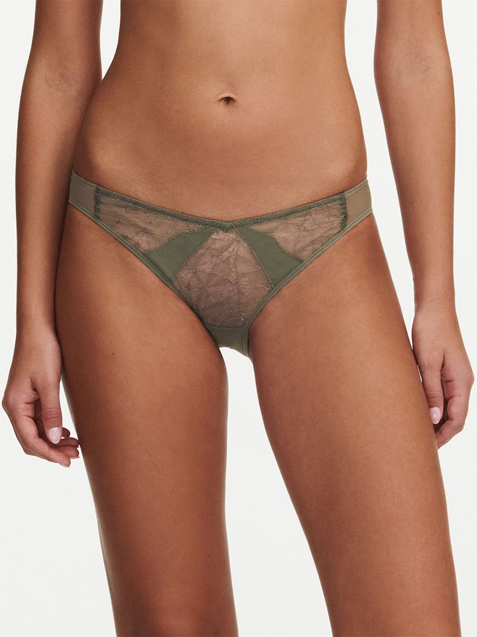 Khaki Green Chantelle Spark Women Bikini Panty | VSI9091TV