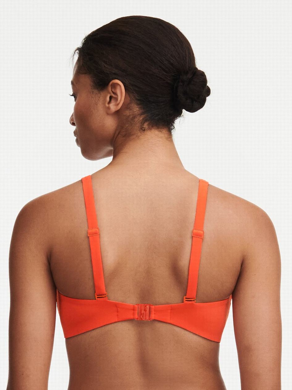 Light Orange Chantelle Glow Plunge Swim Women Bikini Tops | WWG568AJ