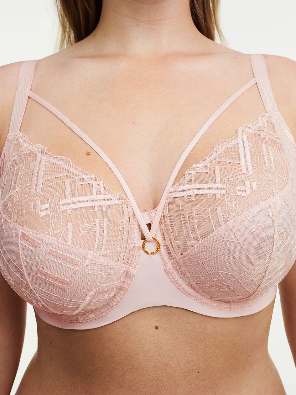 Pink Chantelle Graphic Support Lace Full Coverage Women Unlined Bra | WPD3640SH