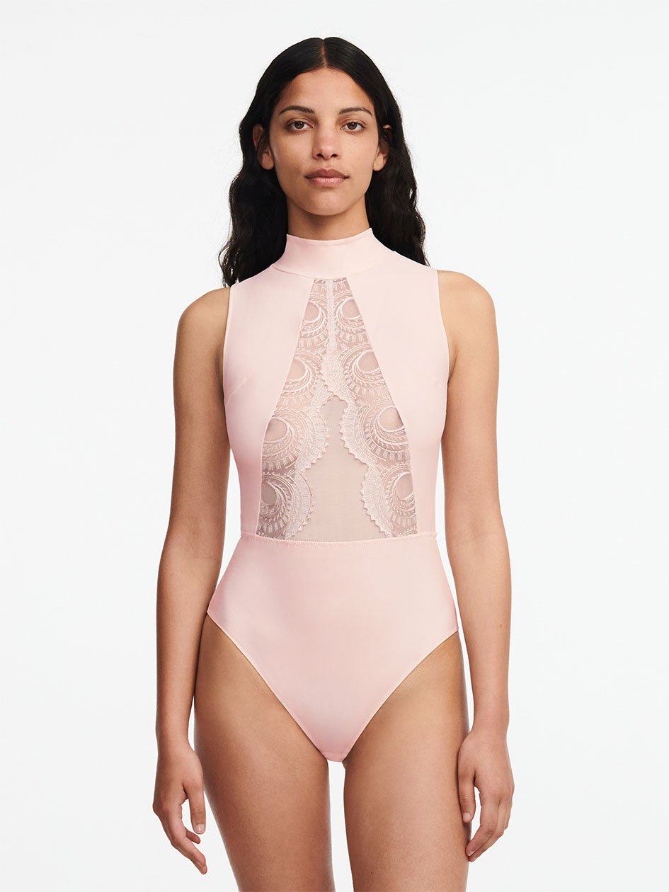 Pink Chantelle Mystic Dream Lace Women Bodysuit | LQJ471NE