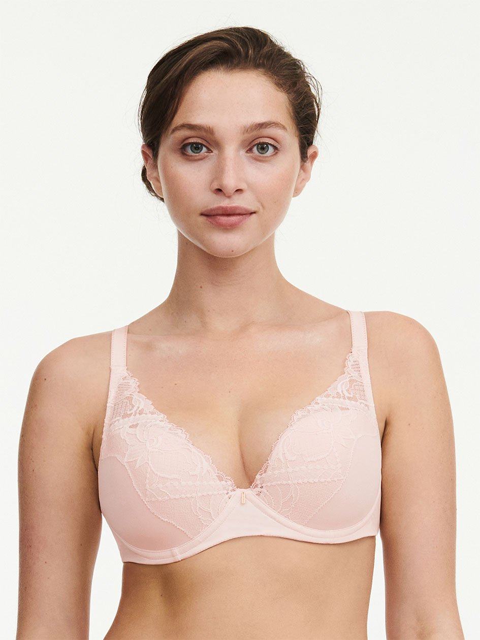 Pink Chantelle Orangerie Dream Lace Contour Plunge Women Bras | SUG2716LX