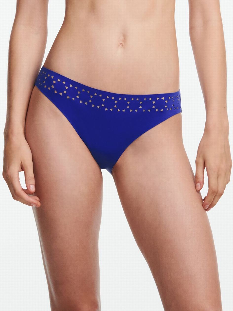 Purple Blue Chantelle Pure Solar Swim Women Bikini Bottoms | DHN2266BL