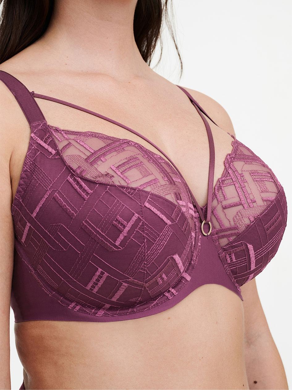 Purple Chantelle Graphic Support Lace Full Coverage Women Unlined Bra | JLC4475CF