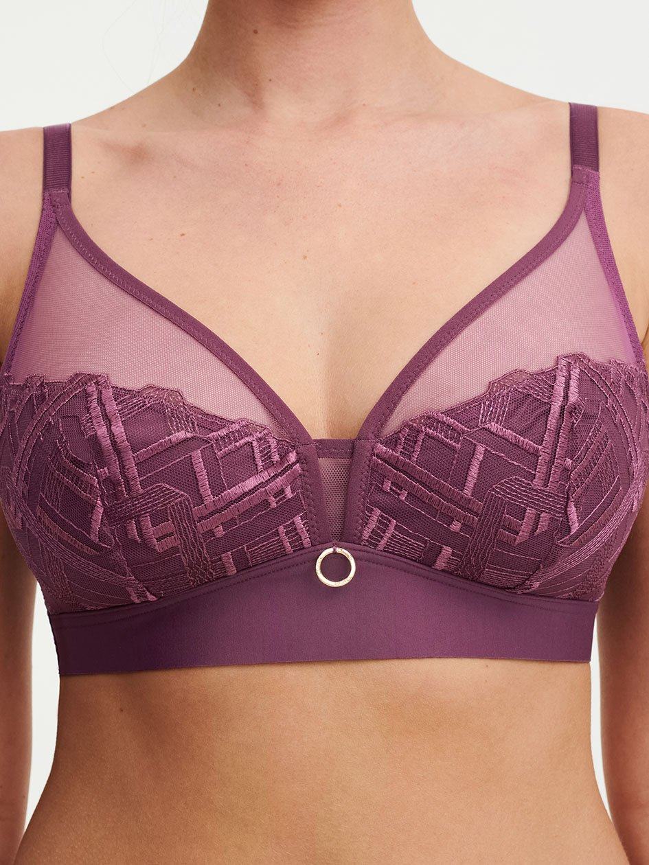 Purple Chantelle Graphic Support Lace Wireless Women Bras | ZHS1668KL