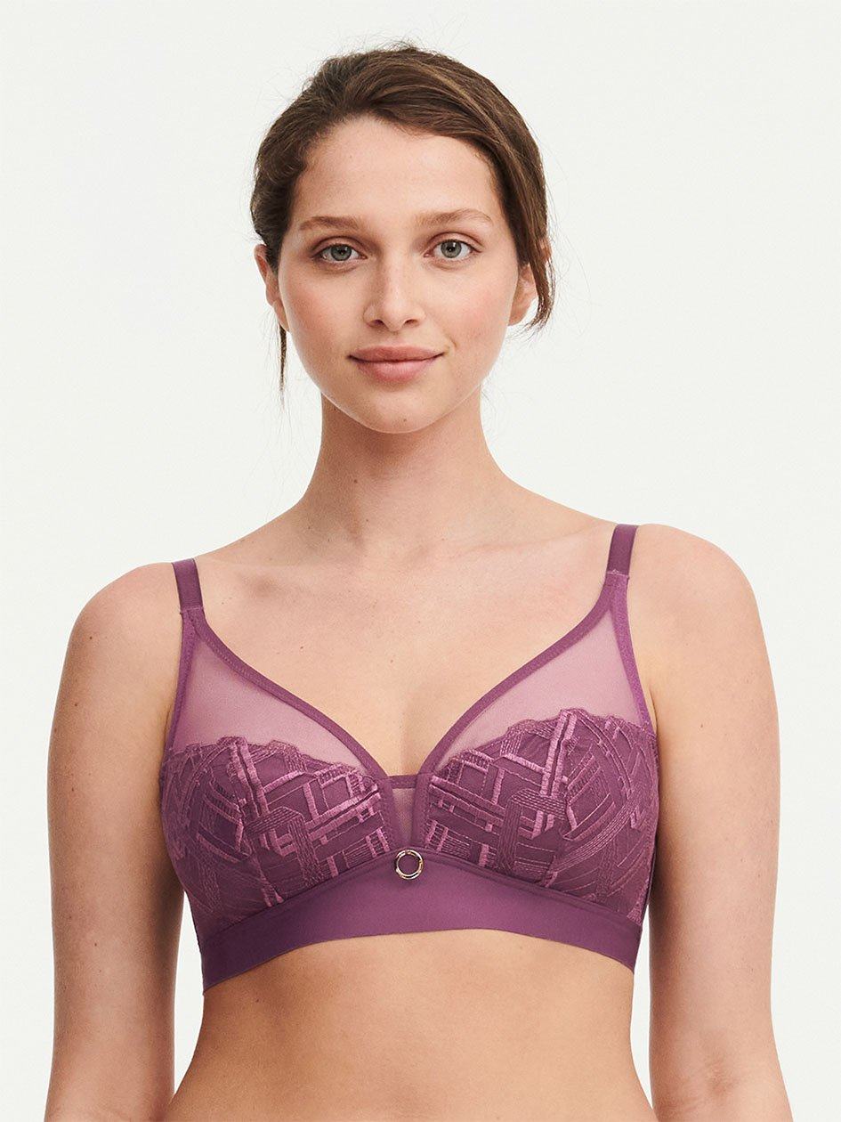 Purple Chantelle Graphic Support Lace Wireless Women Bras | ZHS1668KL