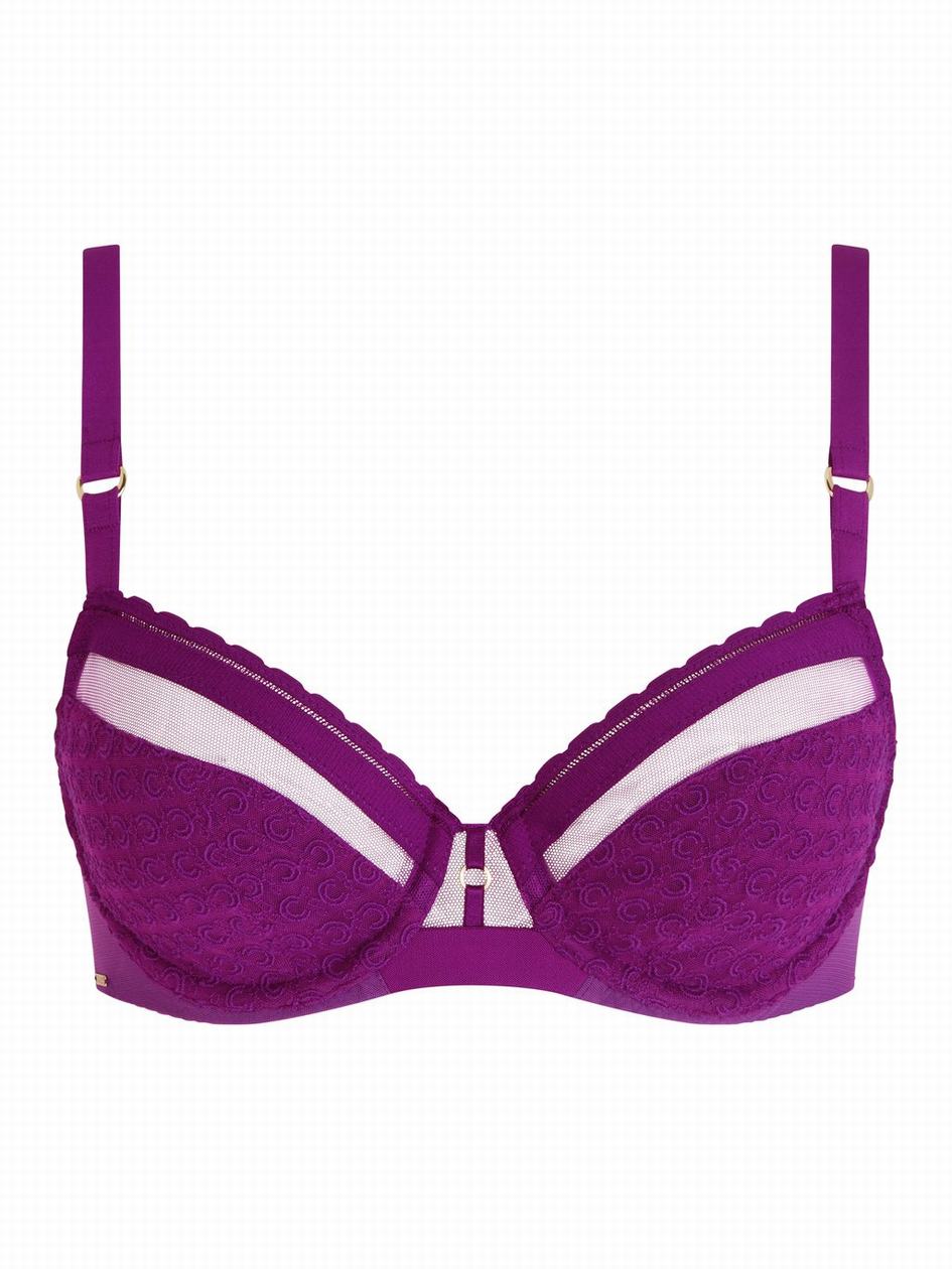 Purple Chantelle Monogram Plunge Women Unlined Bra | HQC3665EA