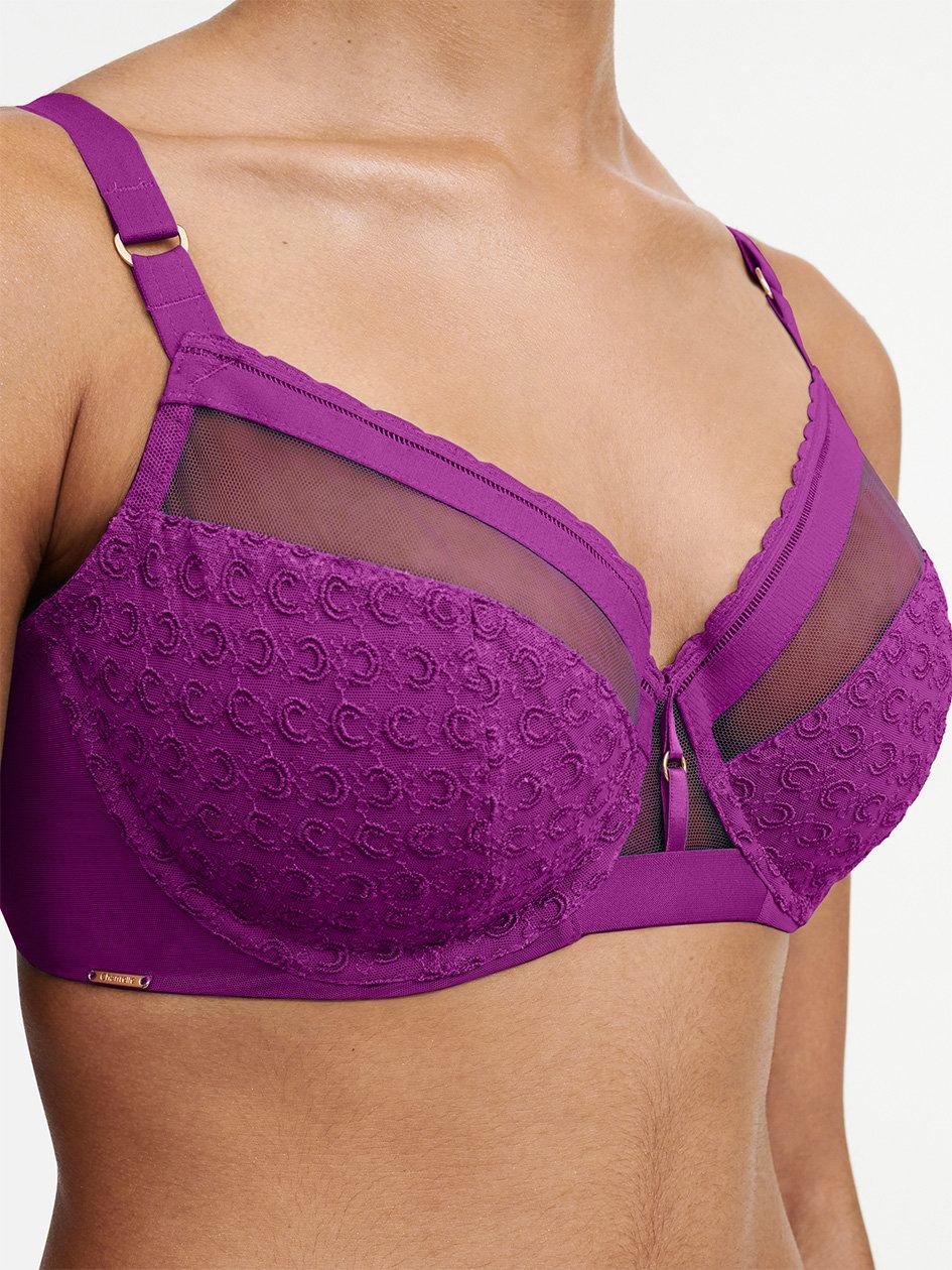 Purple Chantelle Monogram Plunge Women Unlined Bra | HQC3665EA