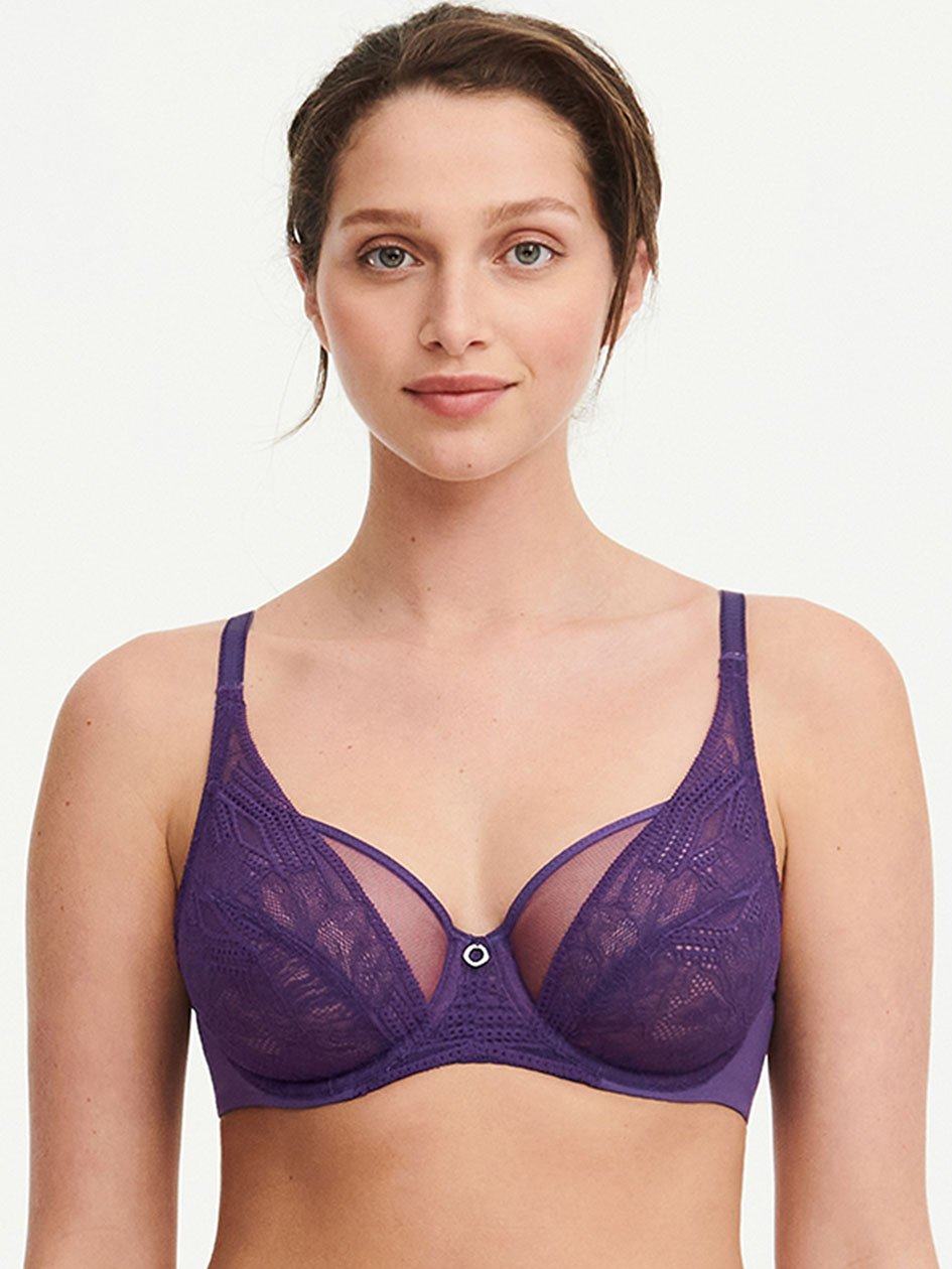 Purple Chantelle Naya Lace Underwire Women Unlined Bra | IZS6166MO