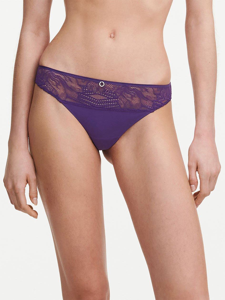 Purple Chantelle Naya Lace Women Thong Panty | ZEH8058SE