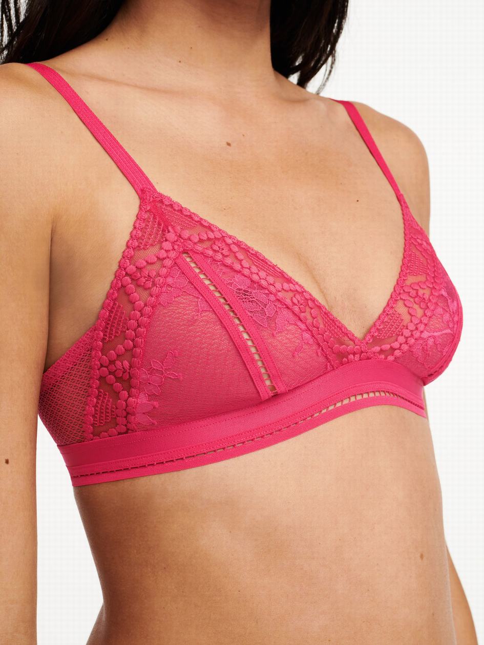 Red Chantelle Olivia Wireless Women Bras | JNH7213SH