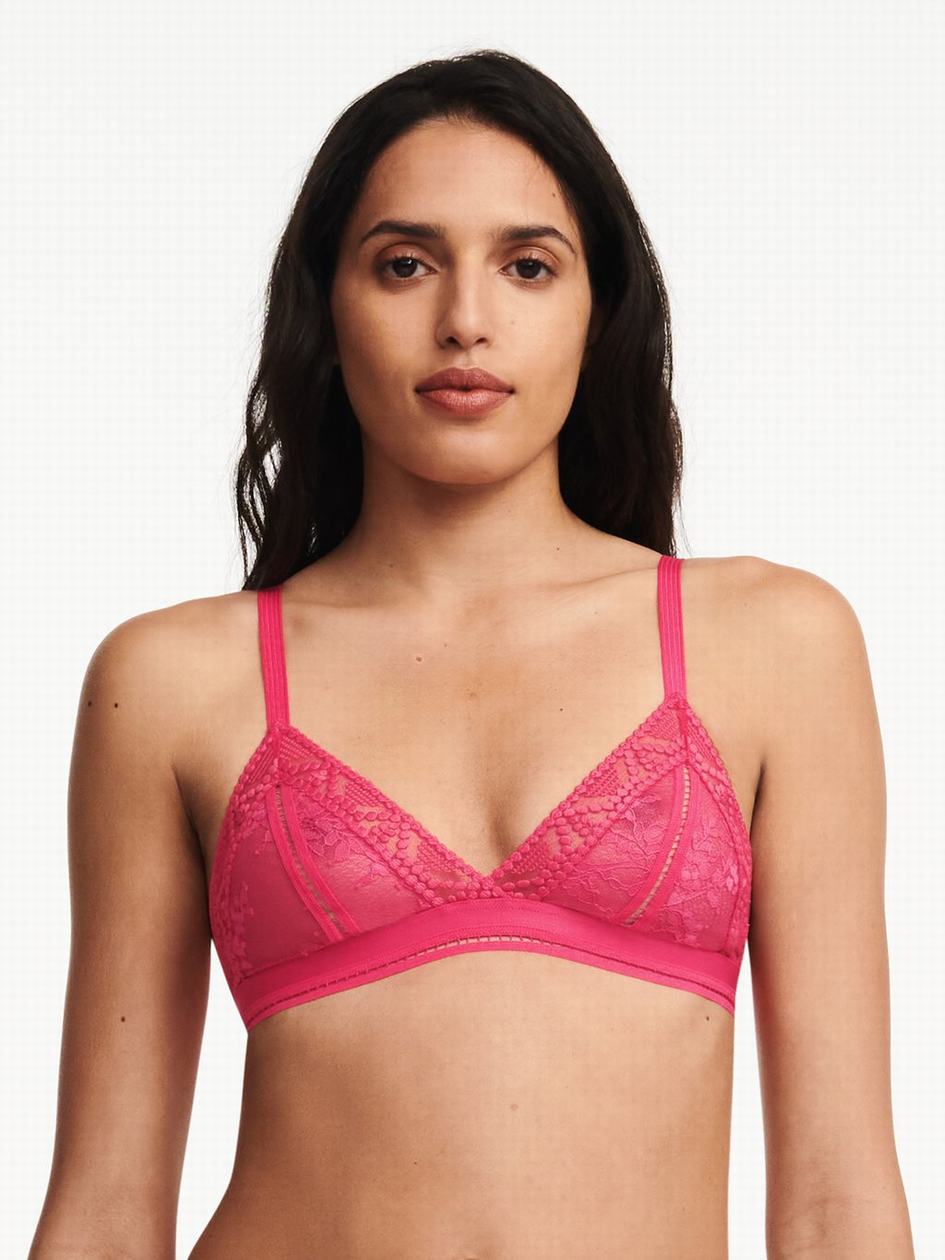 Red Chantelle Olivia Wireless Women Bras | JNH7213SH