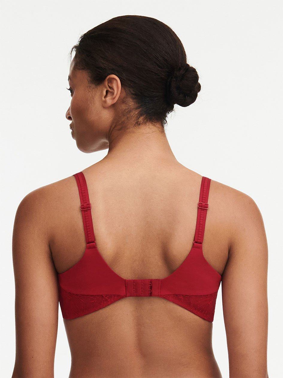 Red Chantelle Orchids Plunge Women Unlined Bra | NDQ9063XZ