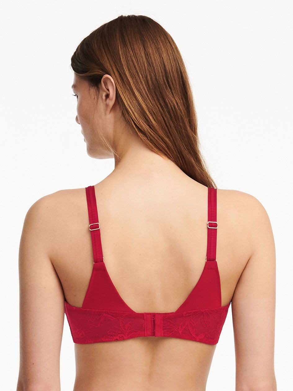 Red Chantelle Orchids Wireless Triangle Women Bras | FSD1166QP