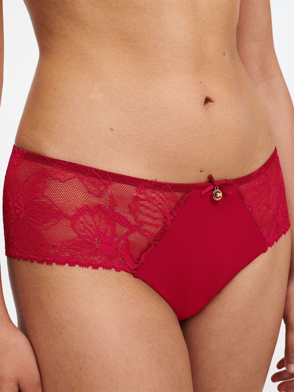 Red Chantelle Orchids Women Hipster Panty | BRY264JS