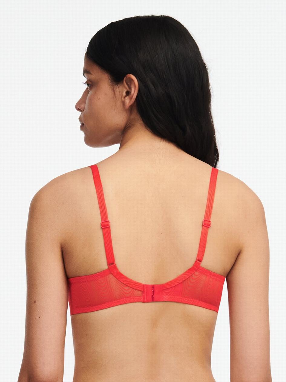 Red Chantelle Romane Plunge Women T-Shirt Bra | WBL3685ZD