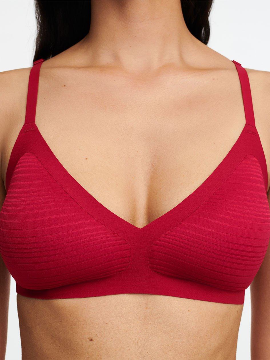 Red Chantelle SoftStretch Stripes Women Bralettes | DME45100EV