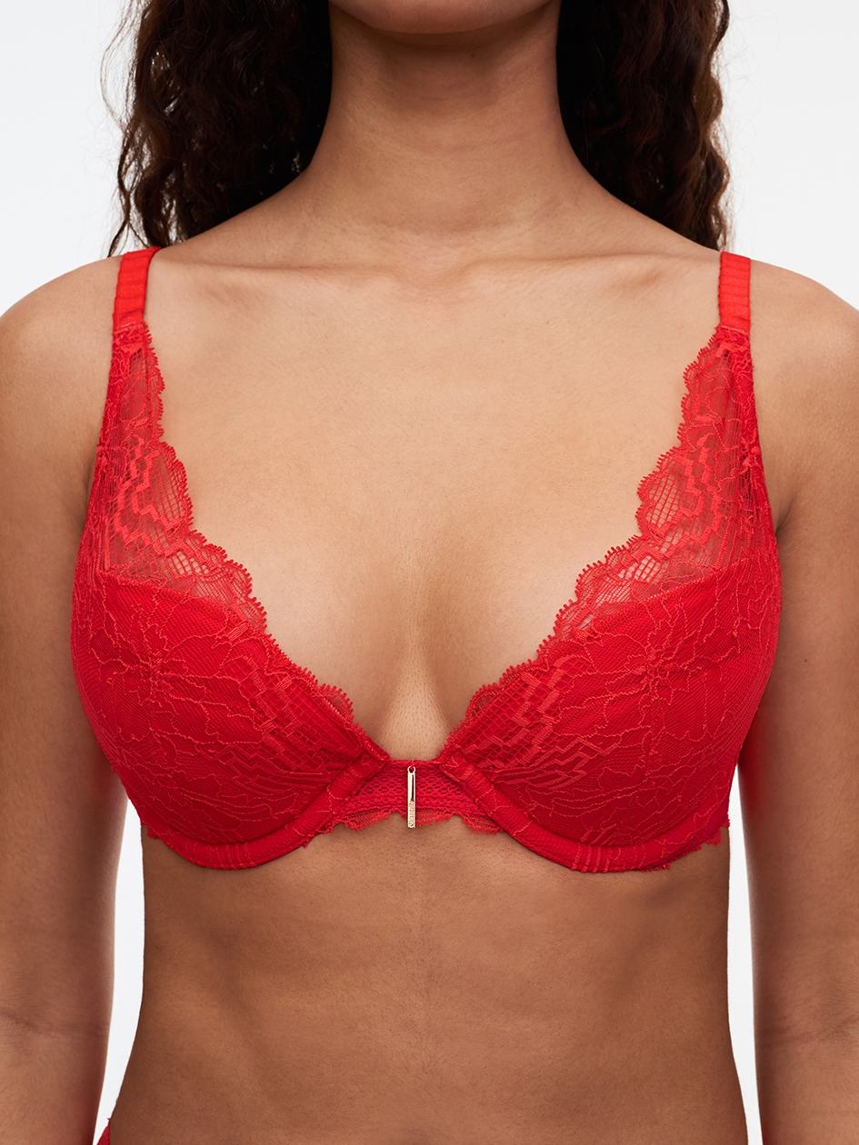 Red Chantelle Waltz Push Up Women Bra | QPO2541EH