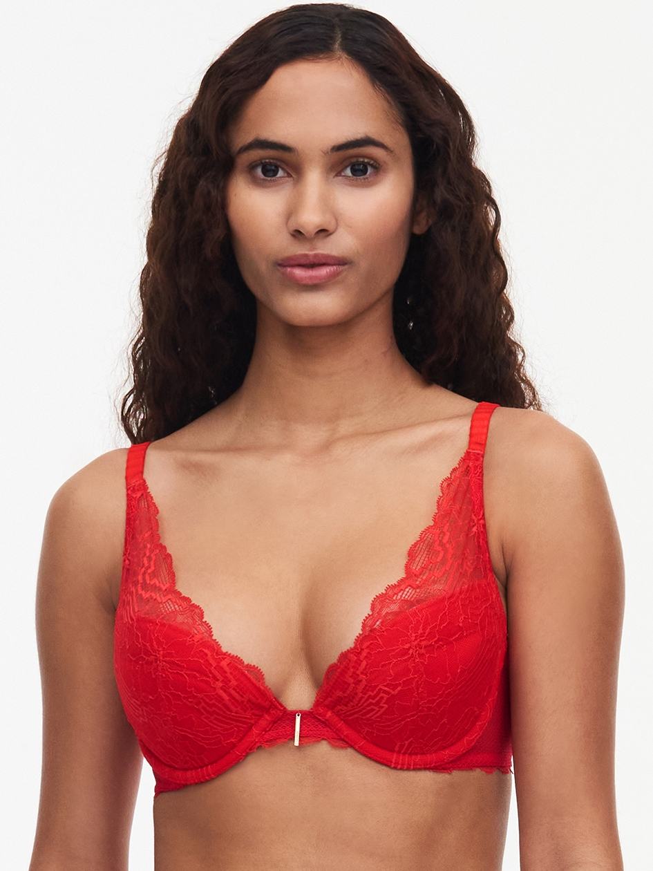 Red Chantelle Waltz Push Up Women Bra | QPO2541EH