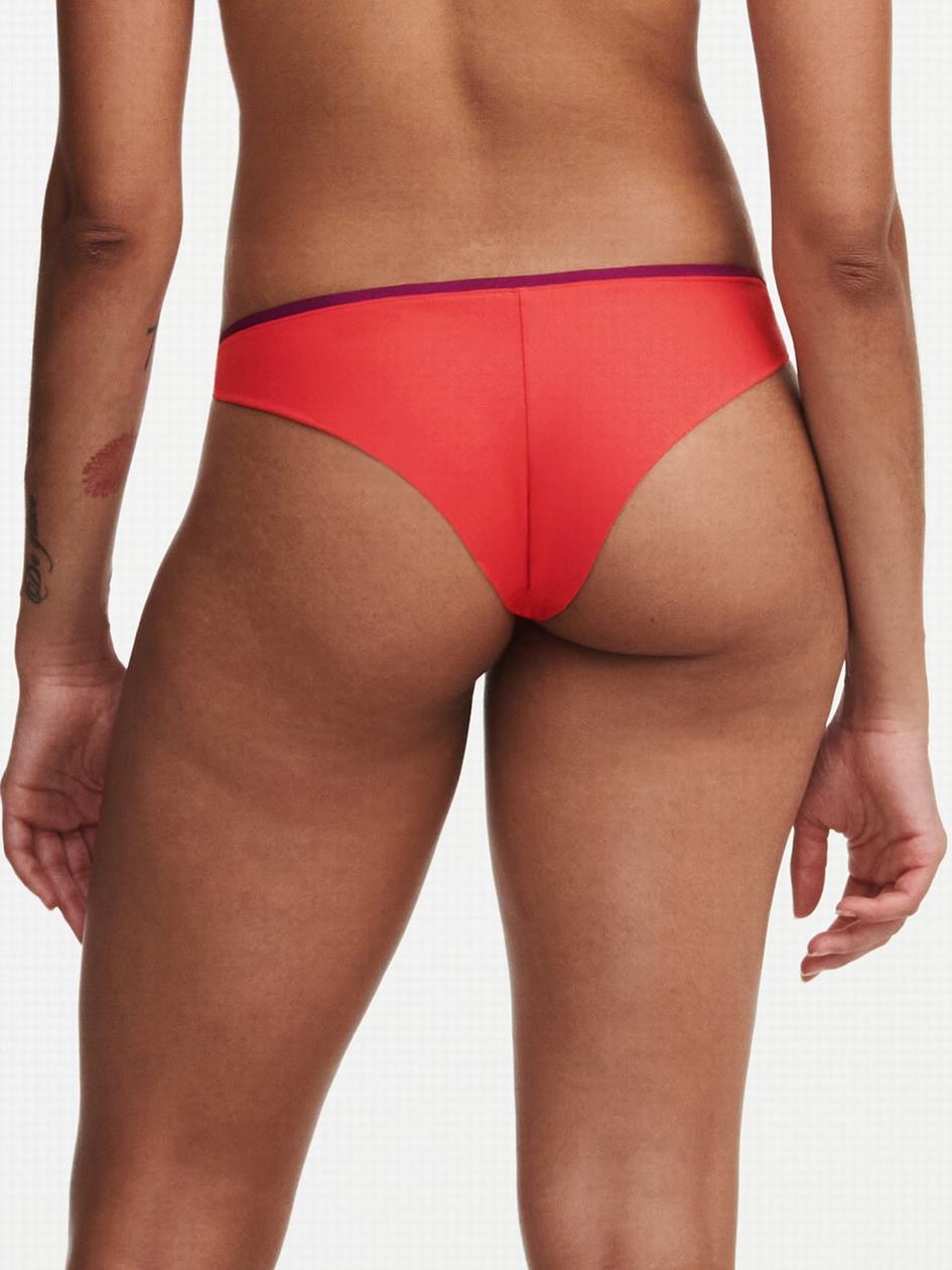 Red Orange Chantelle Authentic Swim Women Bikini Bottoms | LAO4939WM