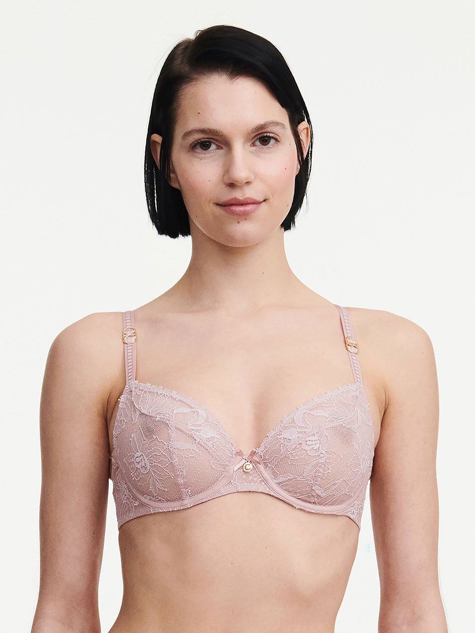 Rose Pink Chantelle Orchids Plunge Women Unlined Bra | GGT5376LV