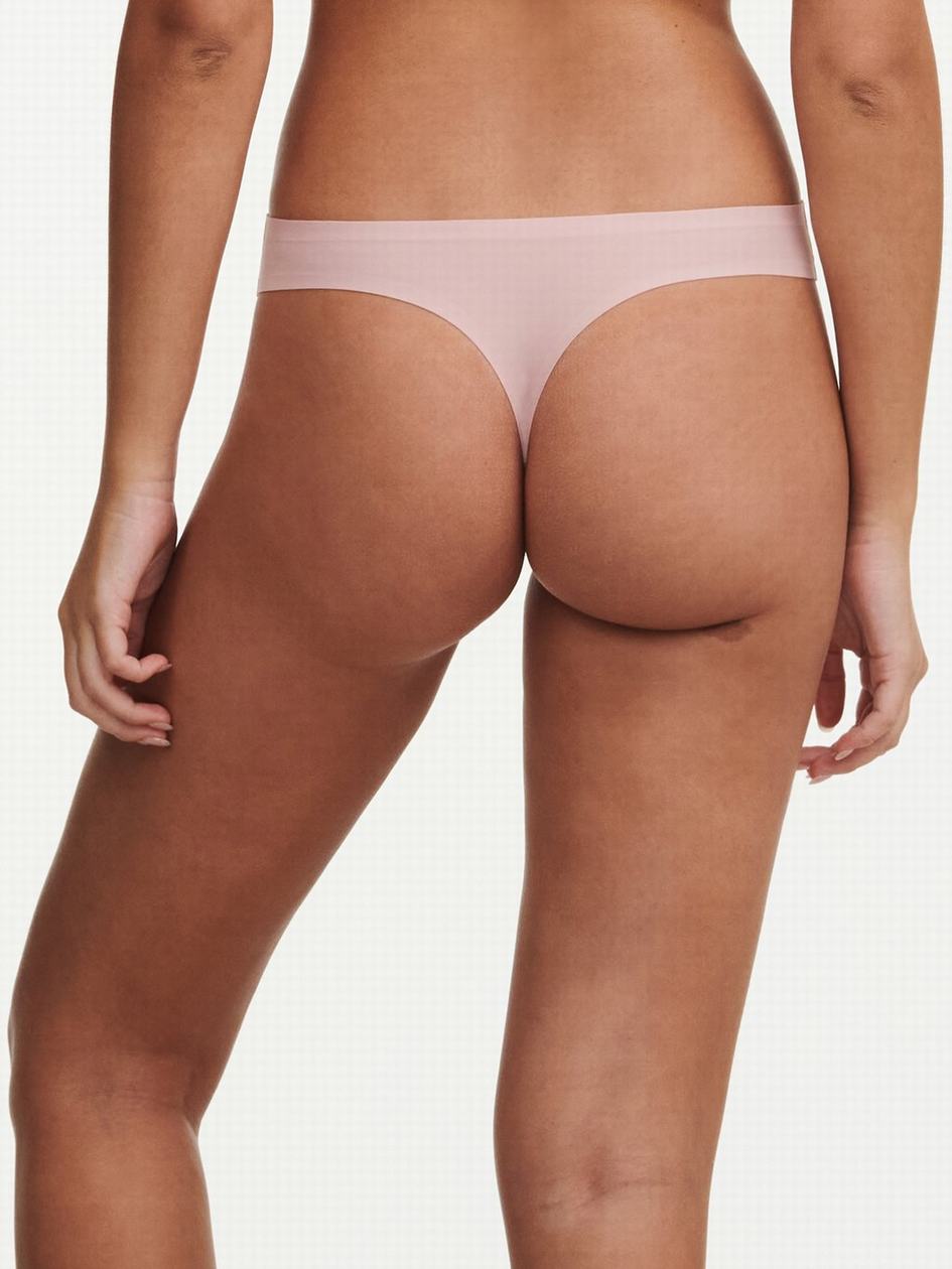 Rose Pink Chantelle SoftStretch Women Thong Panty | JLI4194VC