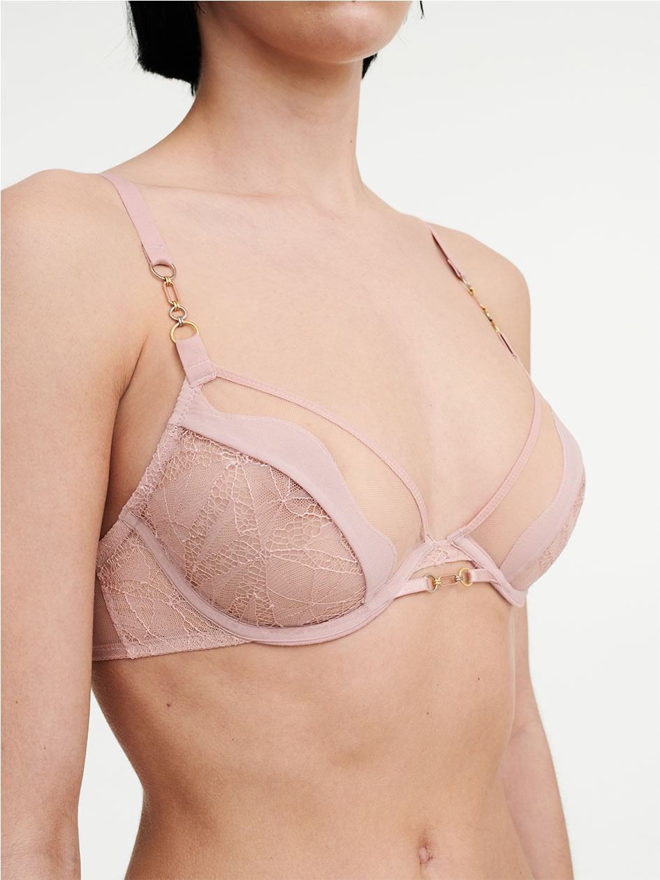 Rose Pink Chantelle Spark Lace Underwire Women Unlined Bra | RDN6764PH