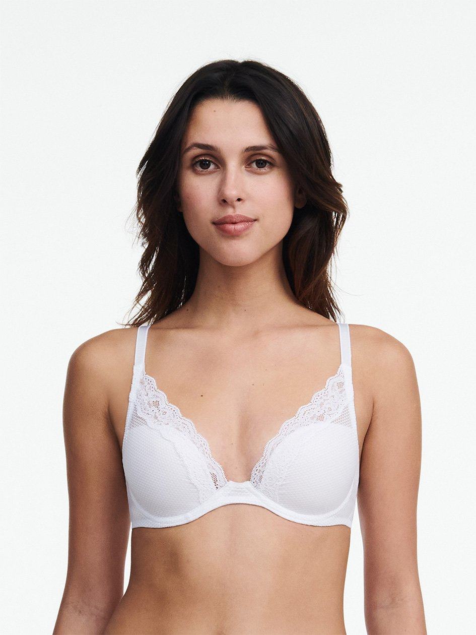 White Chantelle Brooklyn Plunge Women Bras | DAW491BG