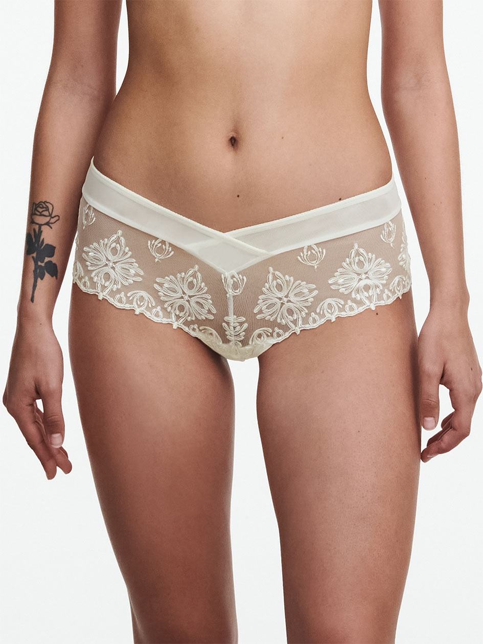 White Chantelle Champs Elysees Lace Women Hipster Panty | AQO6239CR