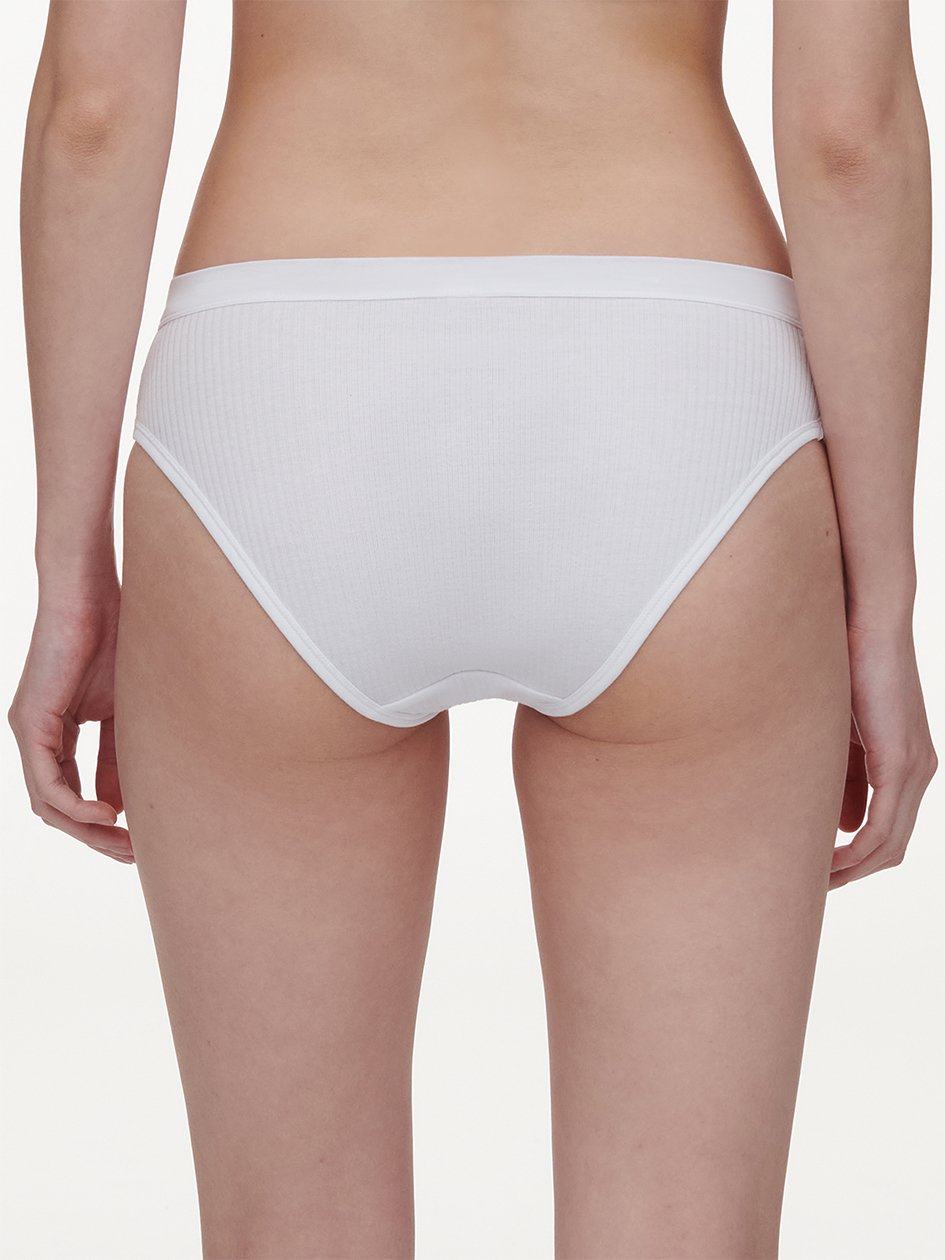 White Chantelle Cotton Comfort Hi-Cut Women Briefs | KEU1729WK