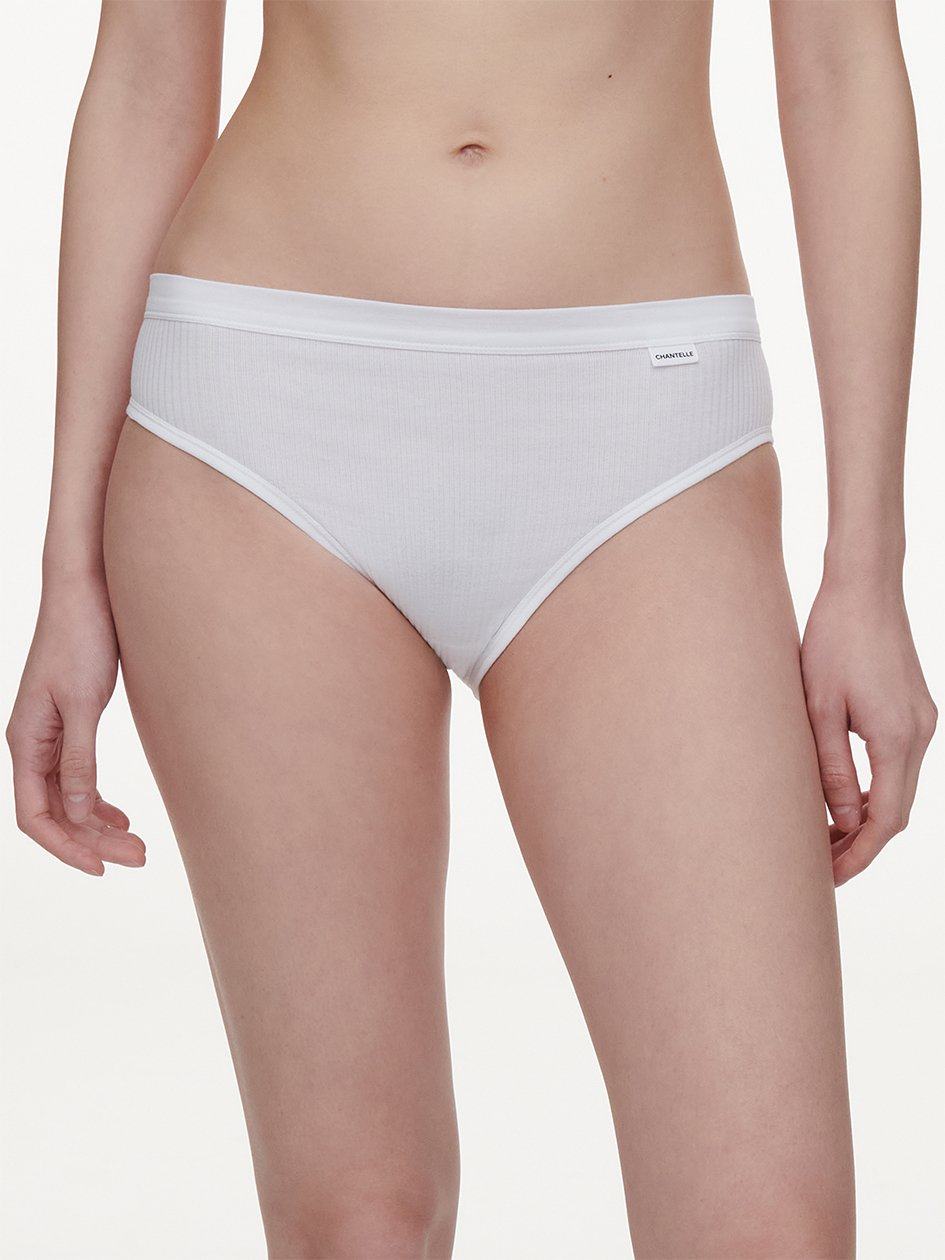 White Chantelle Cotton Comfort Hi-Cut Women Briefs | KEU1729WK