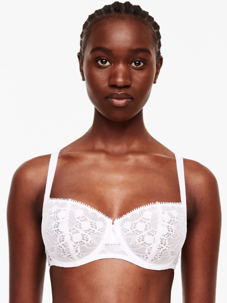 White Chantelle Day to Night Lace Demi Women Unlined Bra | ZLJ524MT