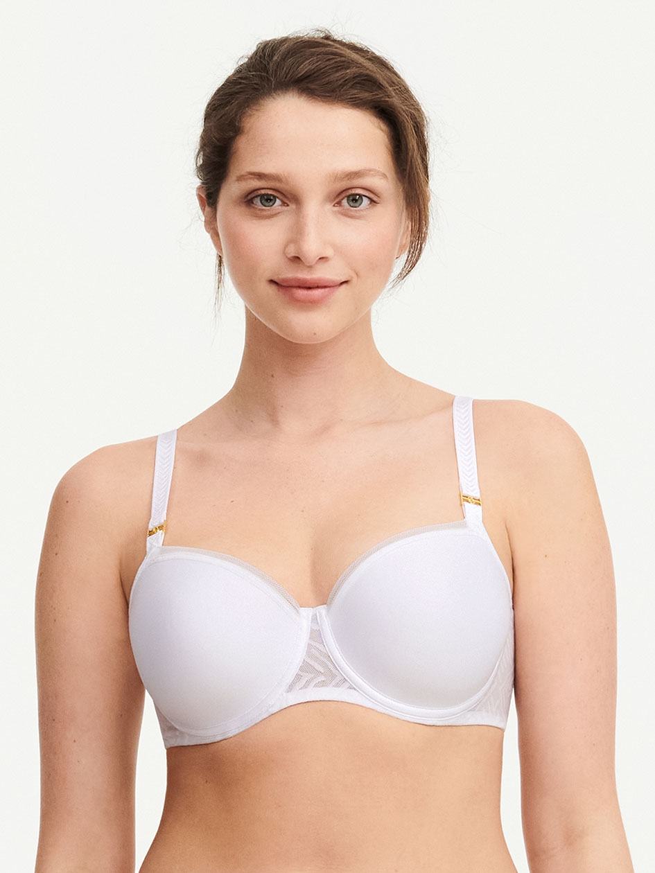 White Chantelle Graphic Allure Smooth Custom Fit Demi Women T-Shirt Bra | AAX8244CA