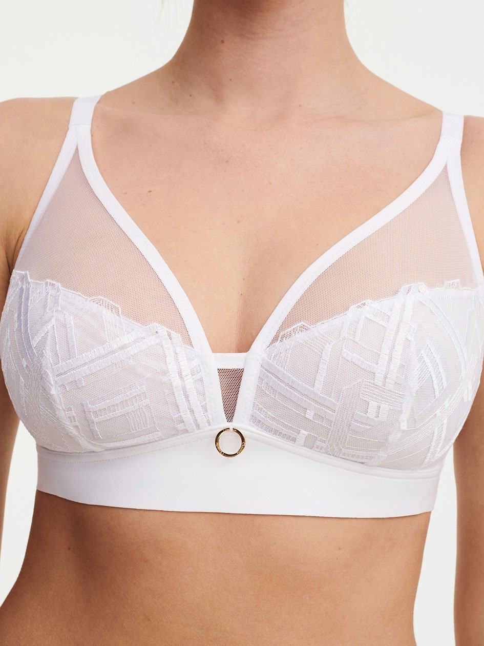 White Chantelle Graphic Support Lace Wireless Women Bras | VCA1873IH