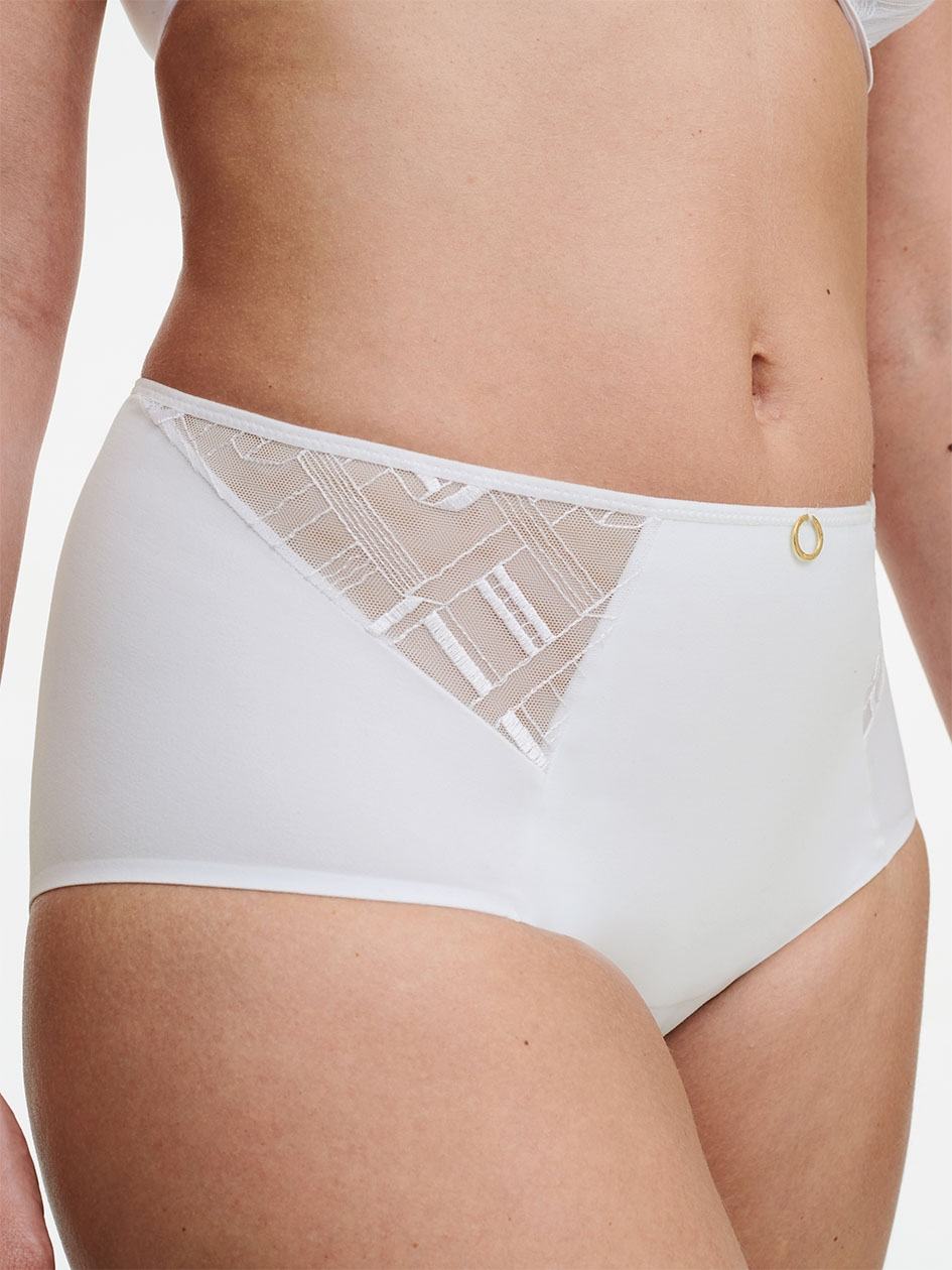 White Chantelle Graphic Support Smoothing Full Women Briefs | UZX7653KC