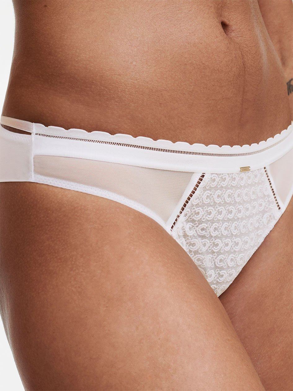 White Chantelle Monogram Cheeky Women Bikini Bottoms | RIY5040TE