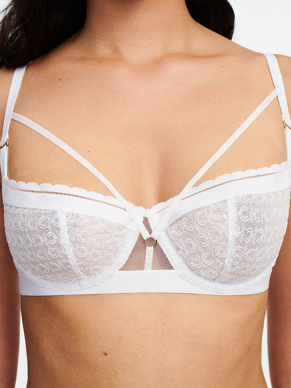 White Chantelle Monogram Demi Women Unlined Bra | LZI1111LR