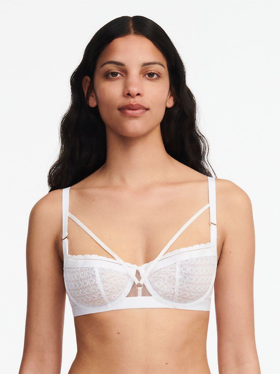 White Chantelle Monogram Demi Women Unlined Bra | LZI1111LR