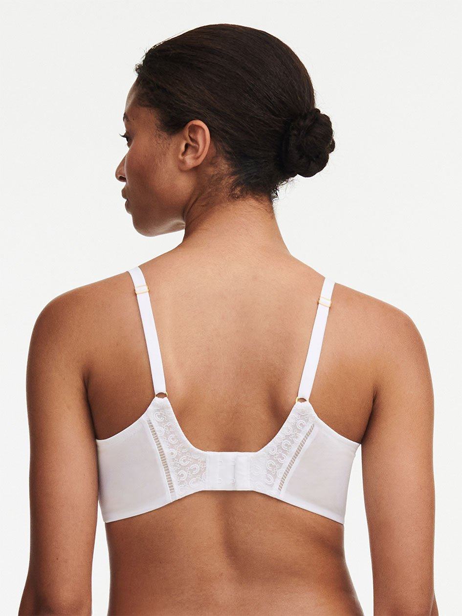 White Chantelle Monogram Plunge Women Unlined Bra | VIE7374PW