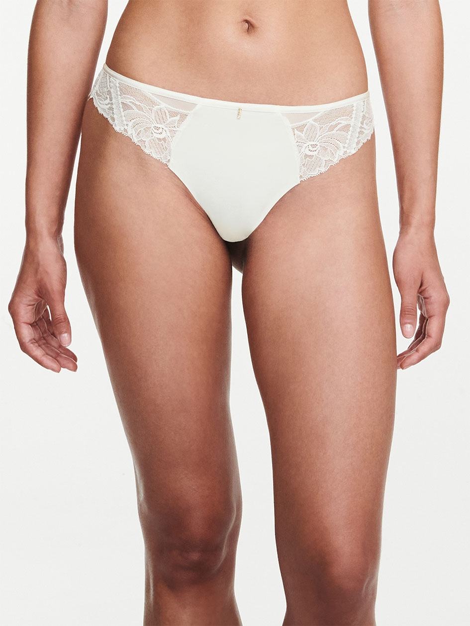 White Chantelle Orangerie Dream Women Thong Panty | KFD5819BM