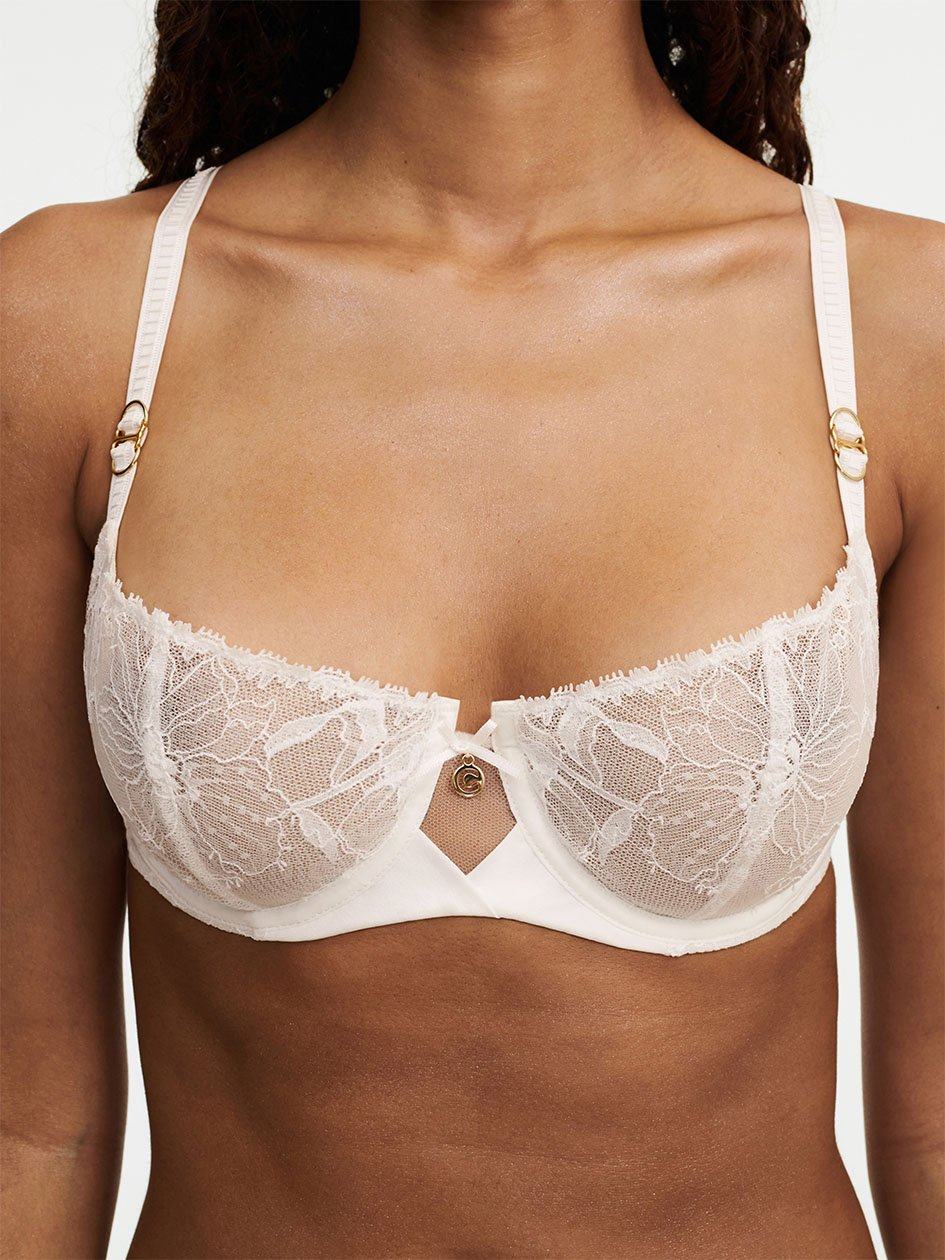 White Chantelle Orchids Demi Women Bras | FLY1849BU