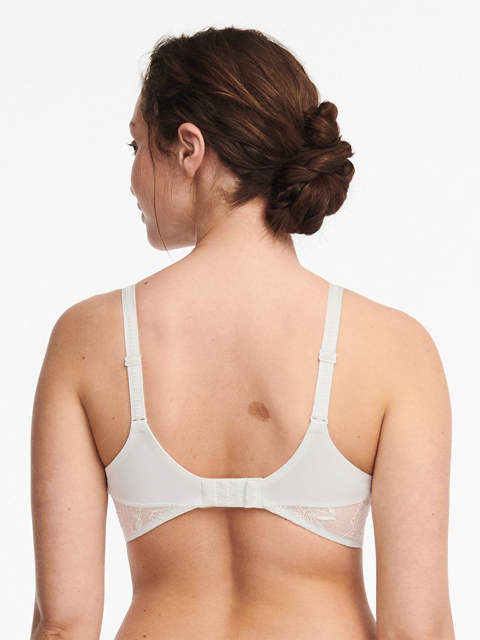 White Chantelle Orchids Plunge Women Unlined Bra | EDS1382CS