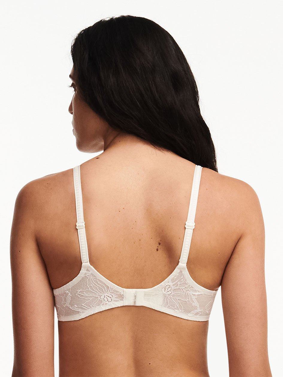 White Chantelle Orchids Push-up Plunge Women Bra | ORU4611JZ