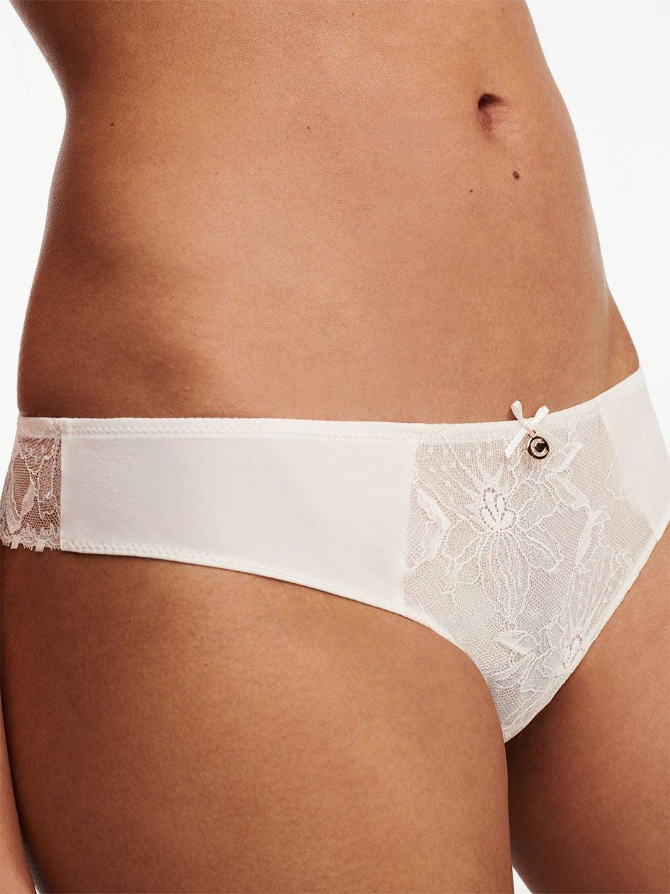 White Chantelle Orchids Women Thong Panty | KVP332EX