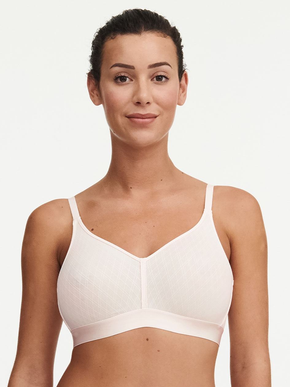 White Chantelle Smooth Lines Back Smoothing Wireless Women Bras | NHK5684ZA