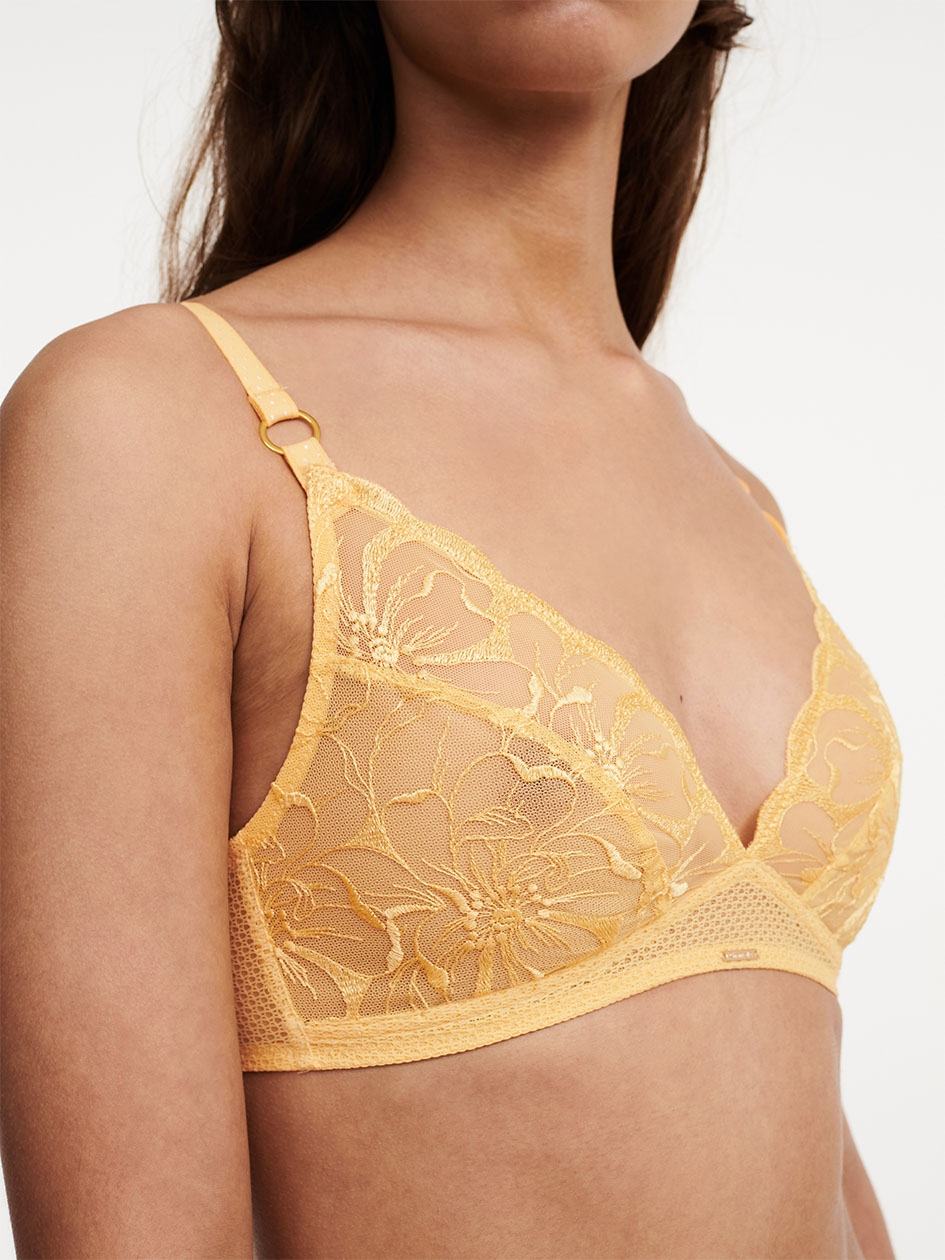 Yellow Chantelle Fleurs Wirefree Women Bras | JFU4879PB