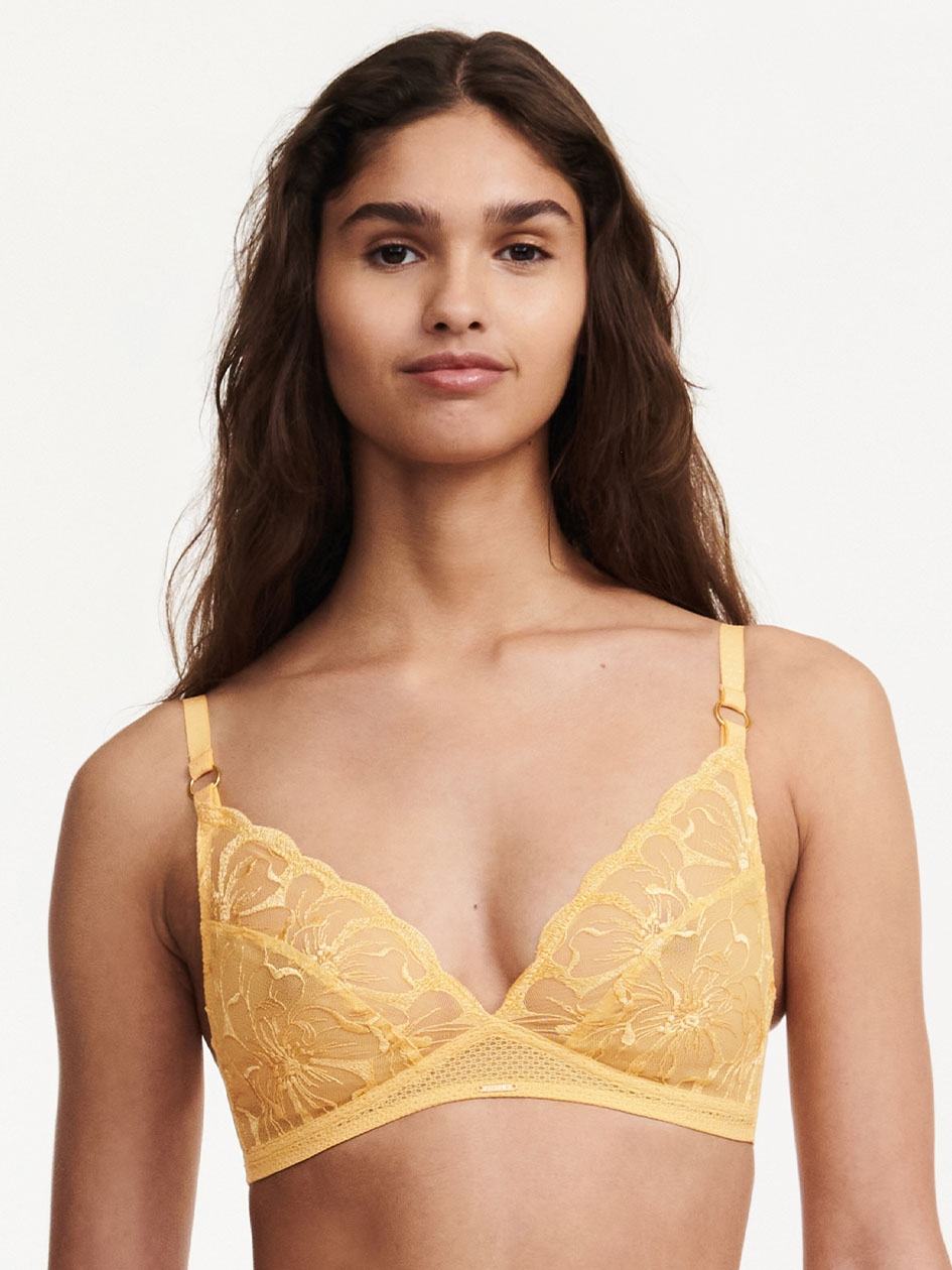 Yellow Chantelle Fleurs Wirefree Women Bras | JFU4879PB