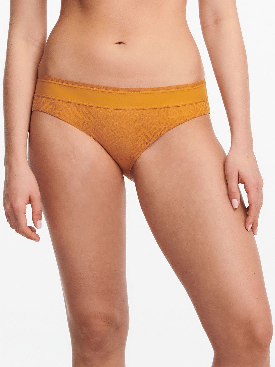 Yellow Chantelle Graphic Allure Lace Women Bikini Bottoms | PJL5766WF