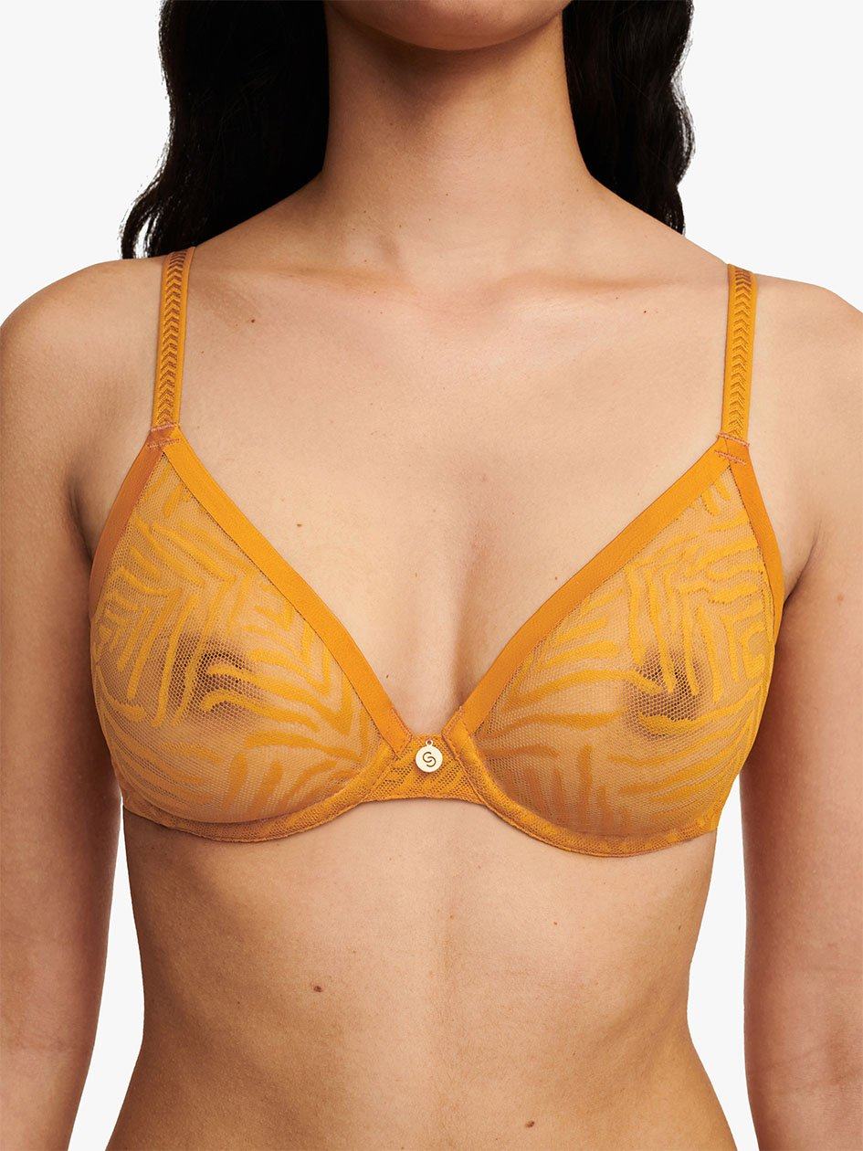 Yellow Chantelle Graphic Allure Sheer Underwire Women Unlined Bra | RFO5333GY